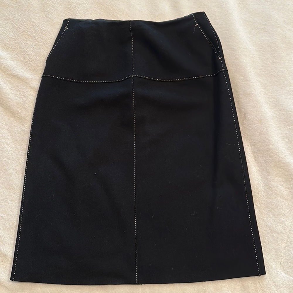 J Crew Wool Windowpane Stitched Skirt Sz 10